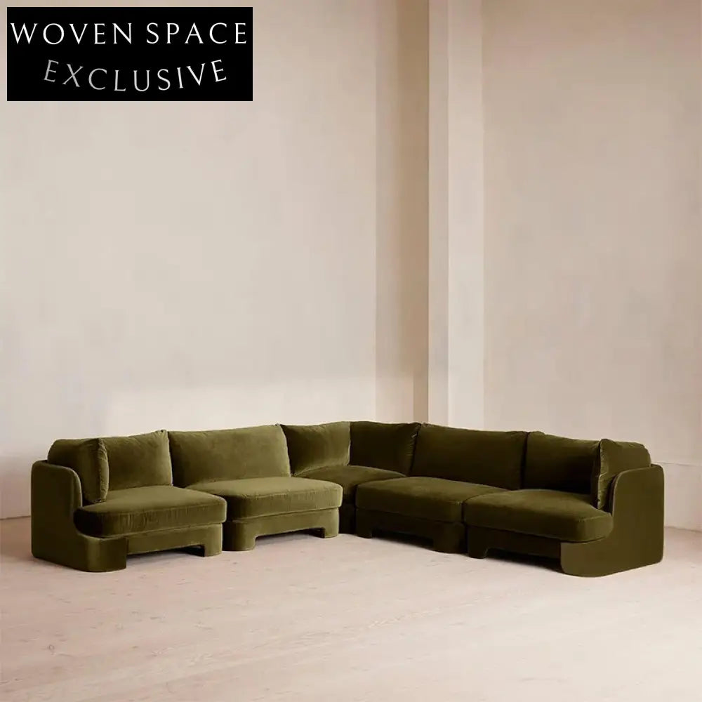 Luxury Modular Fabric Sofa with Solid Wood Frame and Recliner Functionality