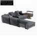 Luxury Modular L-Shaped Feather Italian Leather 7-Seat Sectional Sofa Set