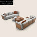 Luxury Modular L-Shaped Feather Italian Leather 7-Seat Sectional Sofa Set
