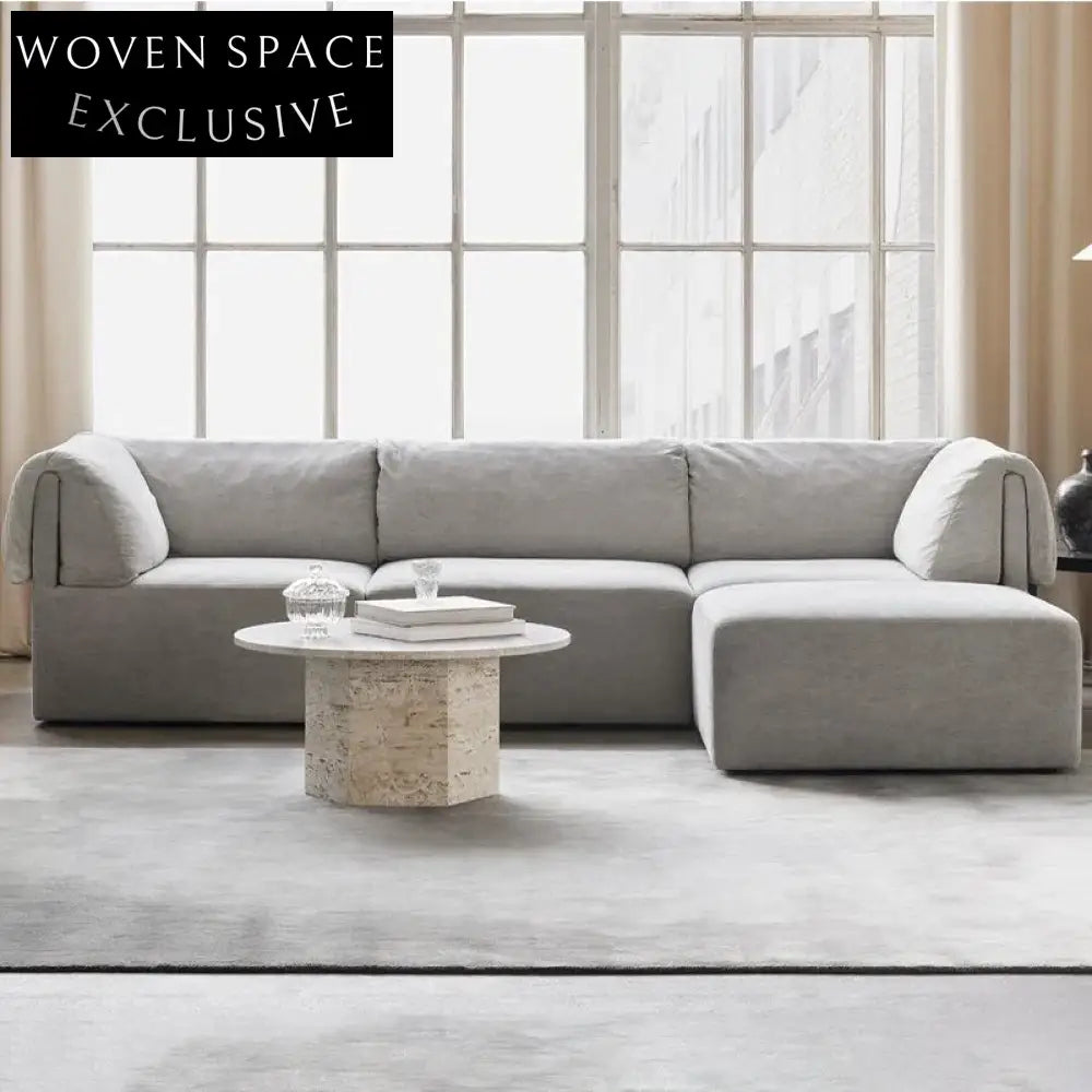 Luxury Modular L-Shaped Sectional Fabric Sofa for Modern Living Spaces