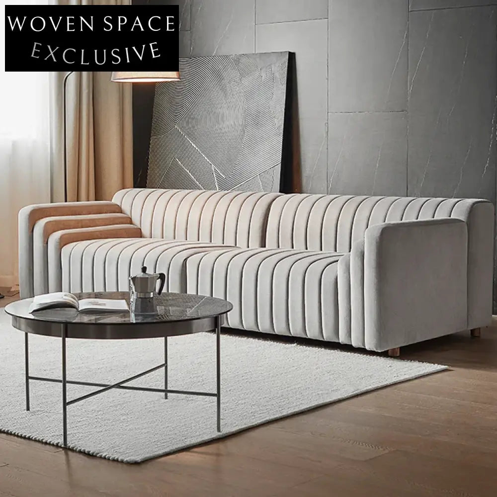 Luxury Modular Velvet Sectional Low Arm Floor Sofa for Living Rooms