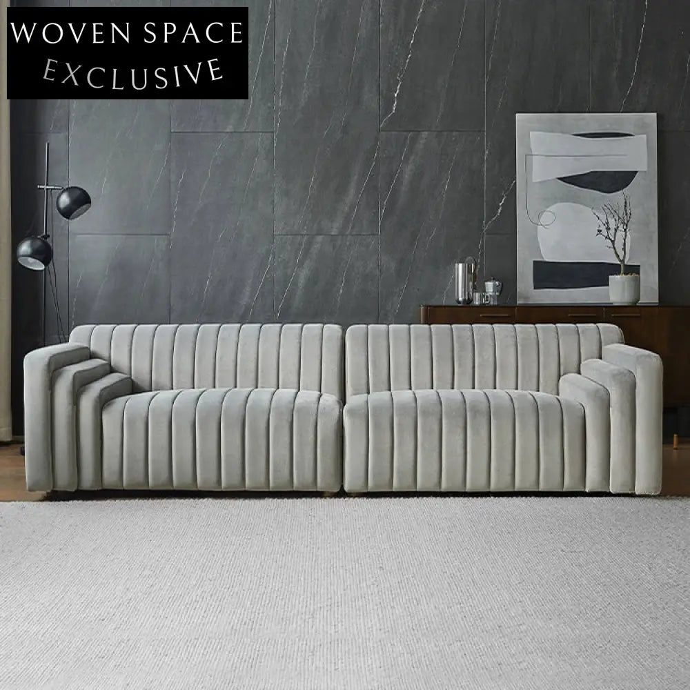 Luxury Modular Velvet Sectional Low Arm Floor Sofa for Living Rooms