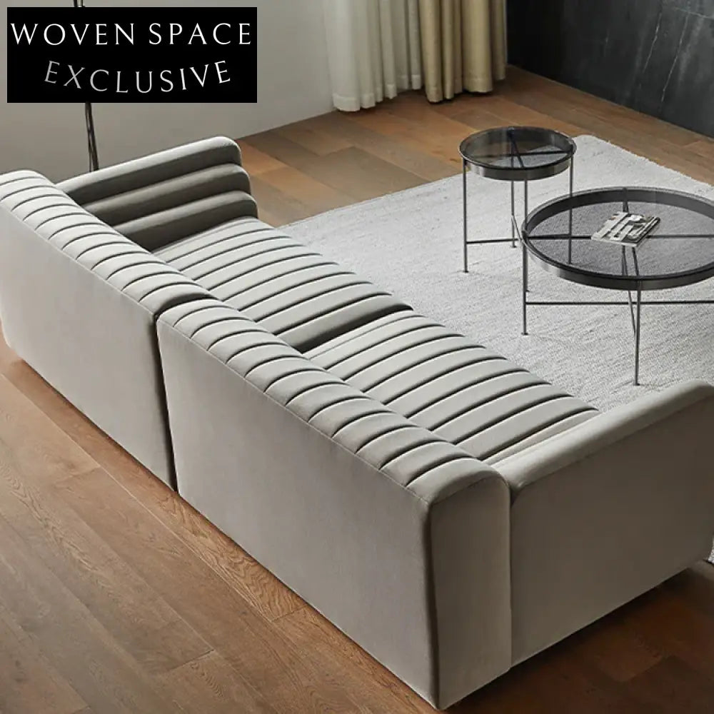 Luxury Modular Velvet Sectional Low Arm Floor Sofa for Living Rooms
