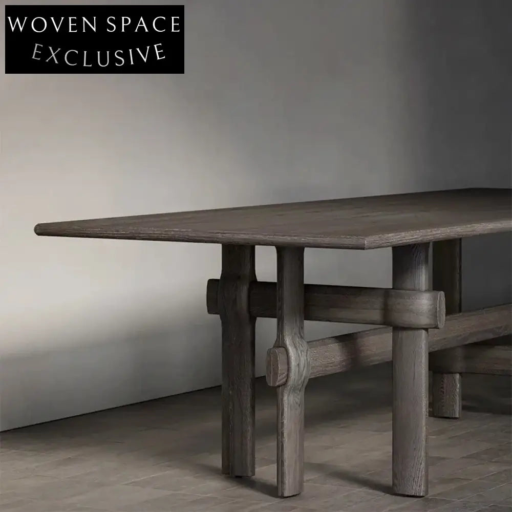 Luxury Natural Ash Wood Grain Villa High-End Home Elegant Dining Table