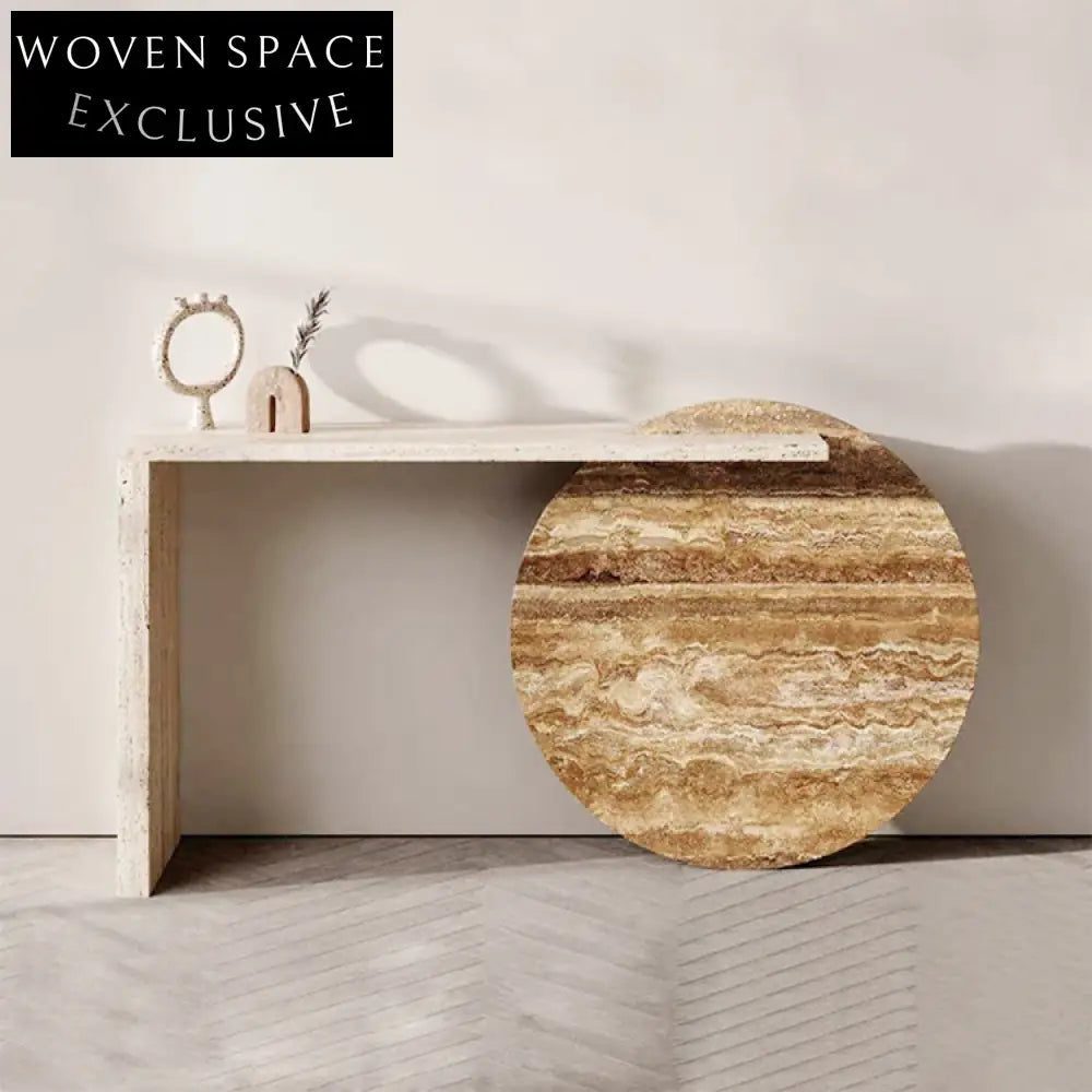 Luxury Natural Marble Console Table, Modern Living Room Entryway Display Furniture