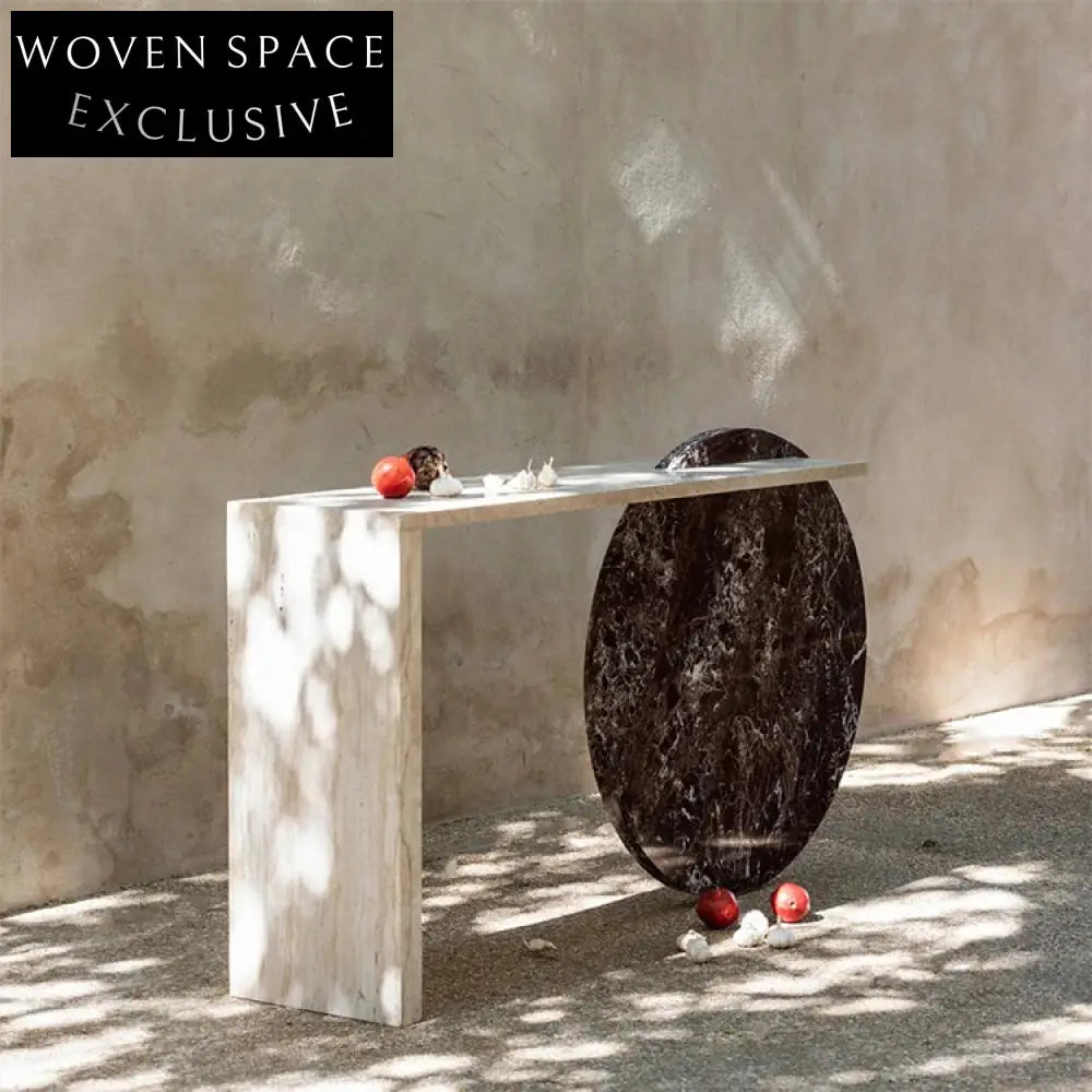 Luxury Natural Marble Console Table, Modern Living Room Entryway Display Furniture