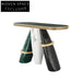 Luxury Natural Marble Console Table with Gold Stainless Steel Postmodern Design