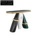 Luxury Natural Marble Console Table with Gold Stainless Steel Postmodern Design