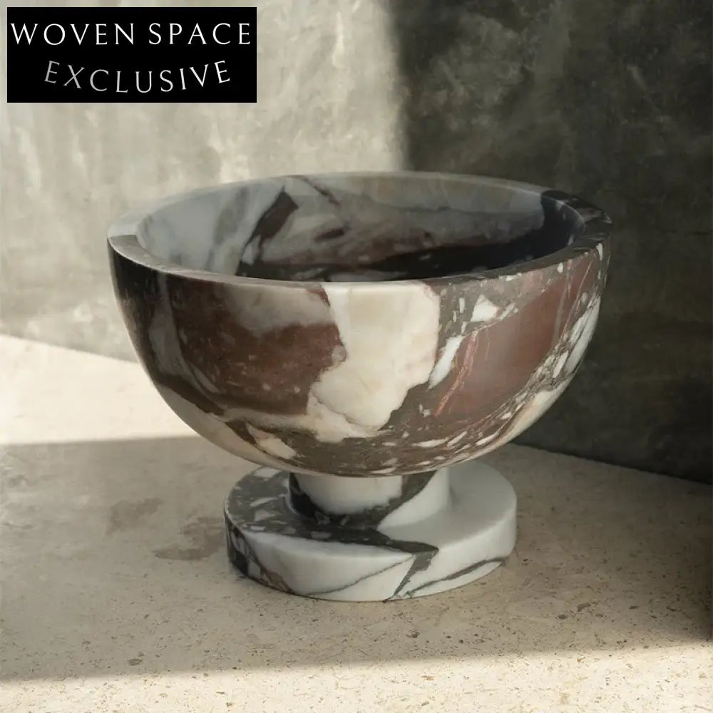 Luxury Natural Marble Decorative Fruit Bowl & Elegant Serving Tray Centerpiece