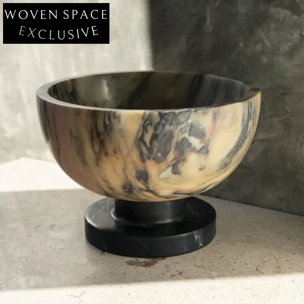 Luxury Natural Marble Decorative Fruit Bowl & Elegant Serving Tray Centerpiece