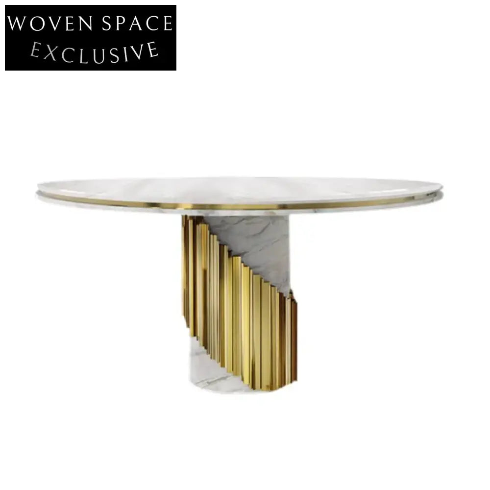 Luxury Natural Marble Round 6-Seater Dining Table