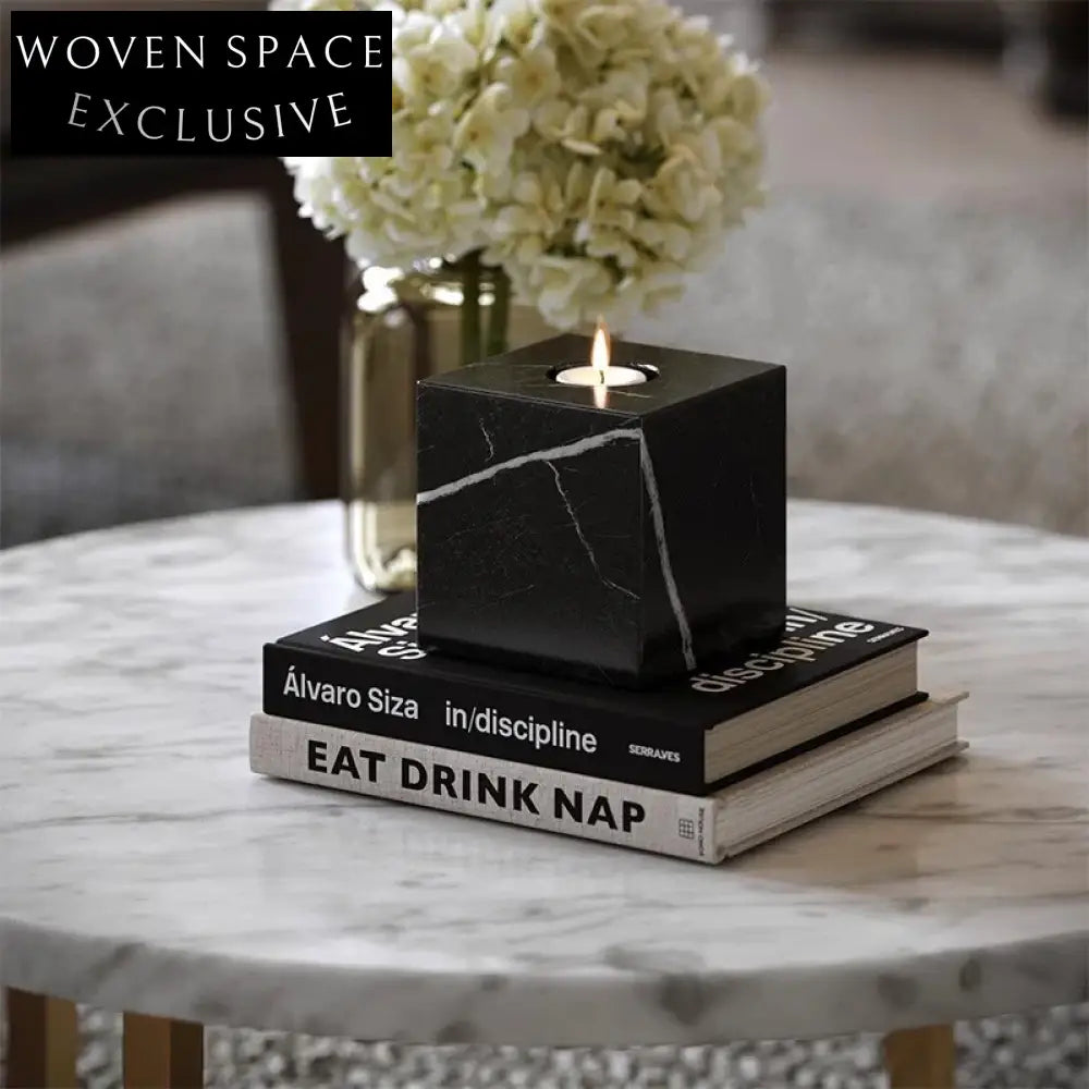 Luxury Natural Marble Square Candle Holder for Elegant Home Table Decor