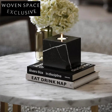 Luxury Natural Marble Square Candle Holder for Elegant Home Table Decor