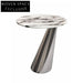Luxury Natural Marble Top Gold Stainless Steel Round End Table for Sofa Corner