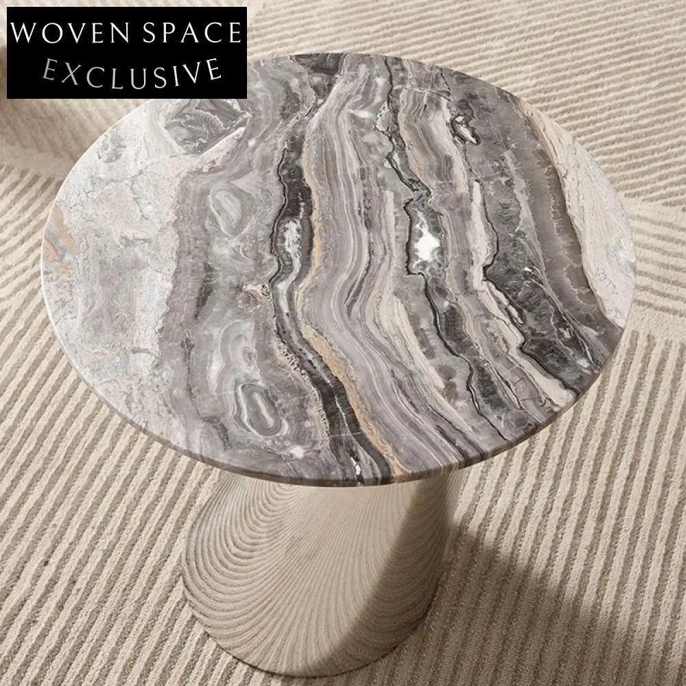 Luxury Natural Marble Top Gold Stainless Steel Round End Table for Sofa Corner
