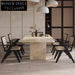 Luxury Natural Marble Travertine Rectangle Dining Table for Modern Homes