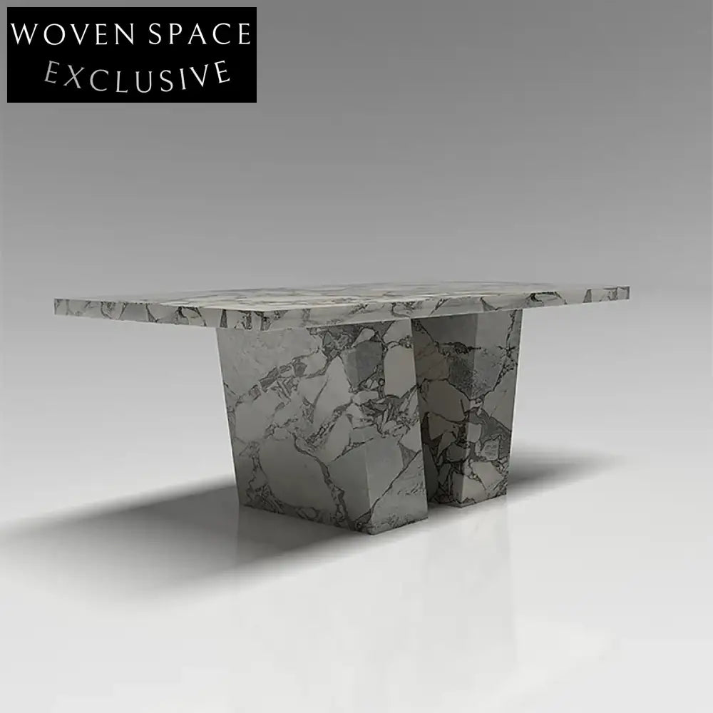 Luxury Natural Marble Travertine Rectangle Dining Table for Modern Homes