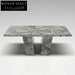Luxury Natural Marble Travertine Rectangle Dining Table for Modern Homes