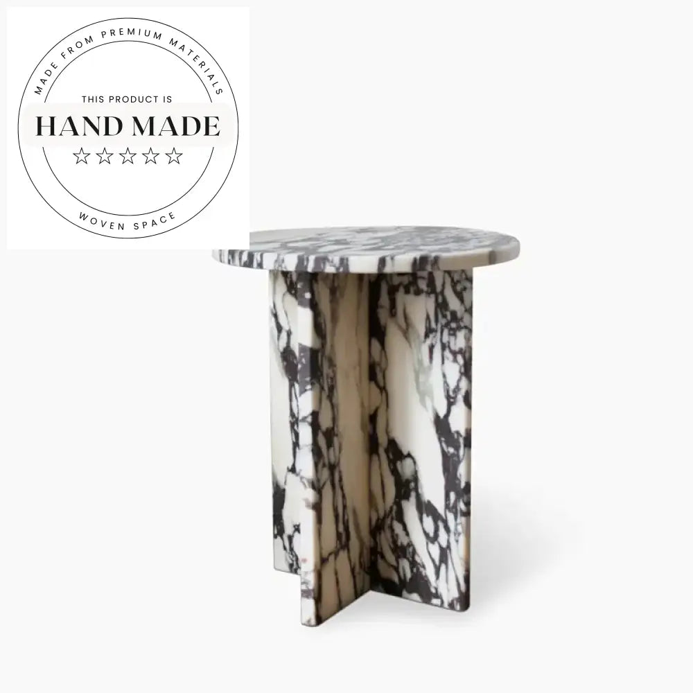 Luxury Natural Napoleon Black Marble Cube Base Modern Side Table