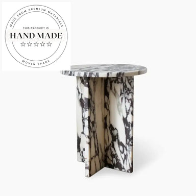 Luxury Natural Napoleon Black Marble Cube Base Modern Side Table