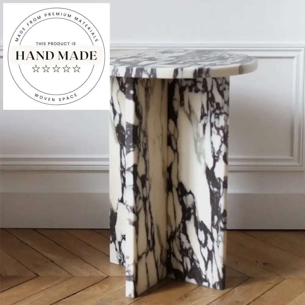 Luxury Natural Napoleon Black Marble Cube Base Modern Side Table