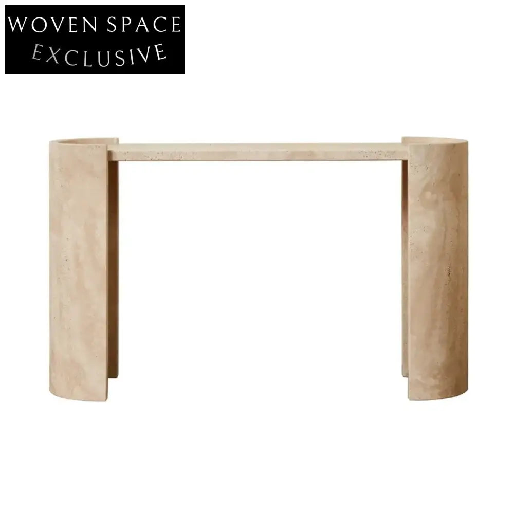 Luxury Natural Travertine Marble Console Table for Modern Hallway Entryway Living Room