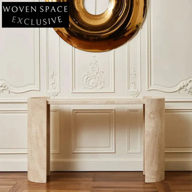 Luxury Natural Travertine Marble Console Table for Modern Hallway Entryway Living Room
