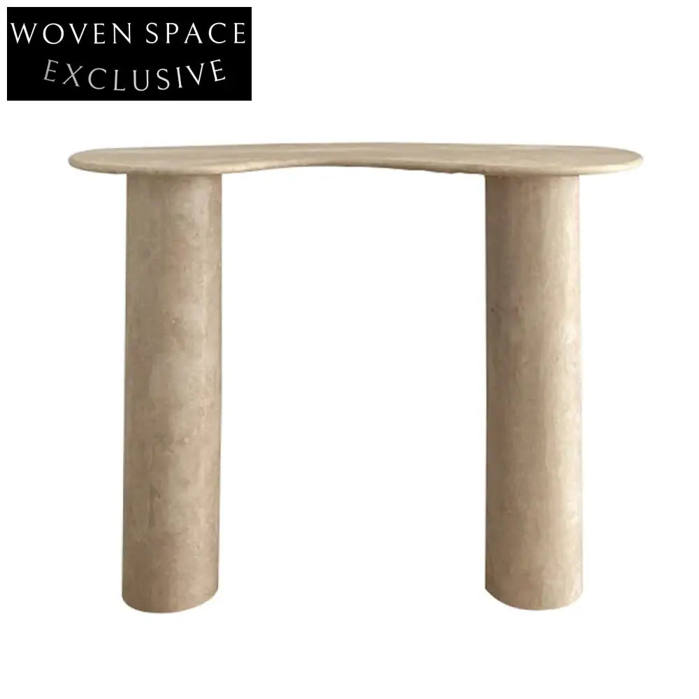 Luxury Natural Travertine Oval Coffee Table with Elegant Curved Edge Design