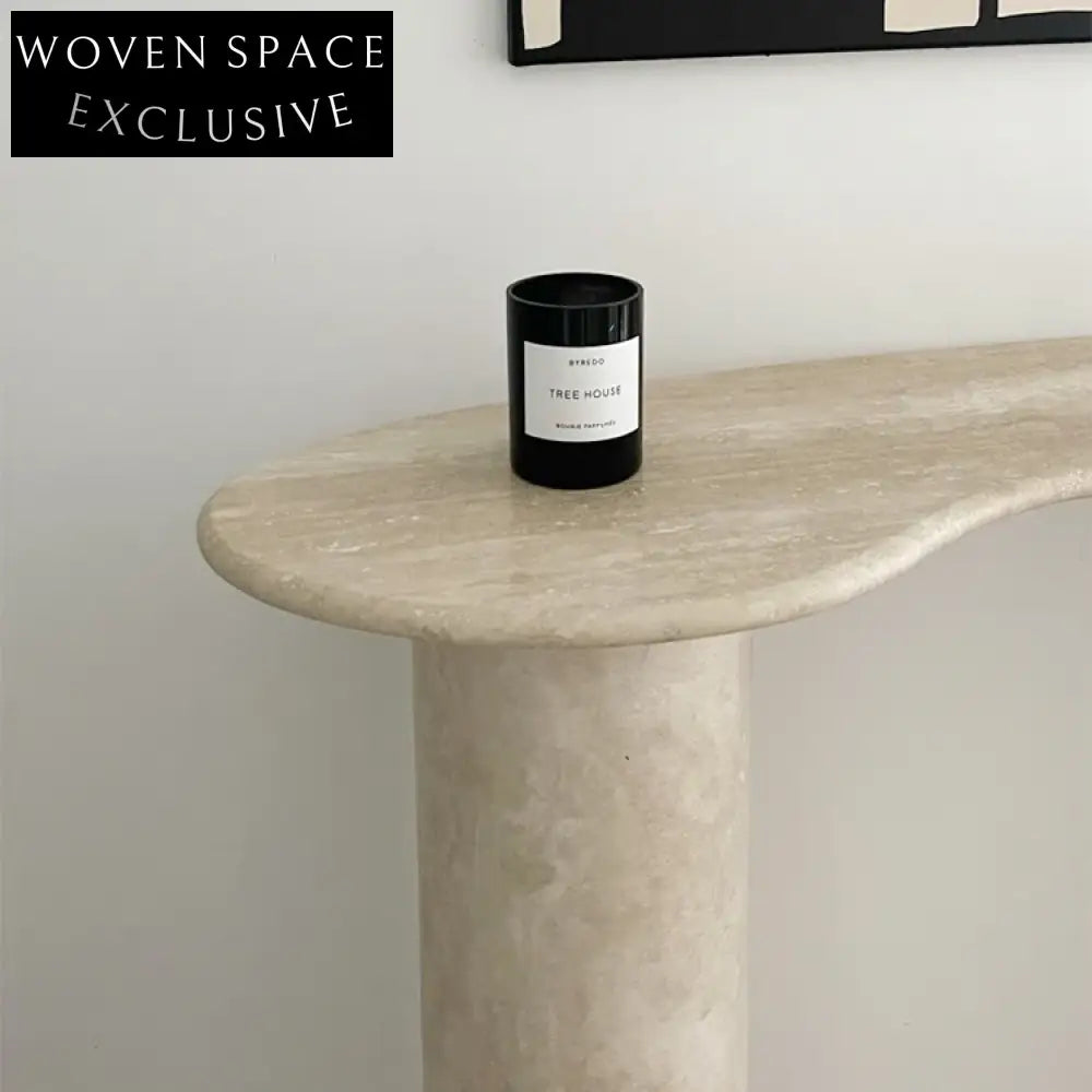 Luxury Natural Travertine Oval Coffee Table with Elegant Curved Edge Design