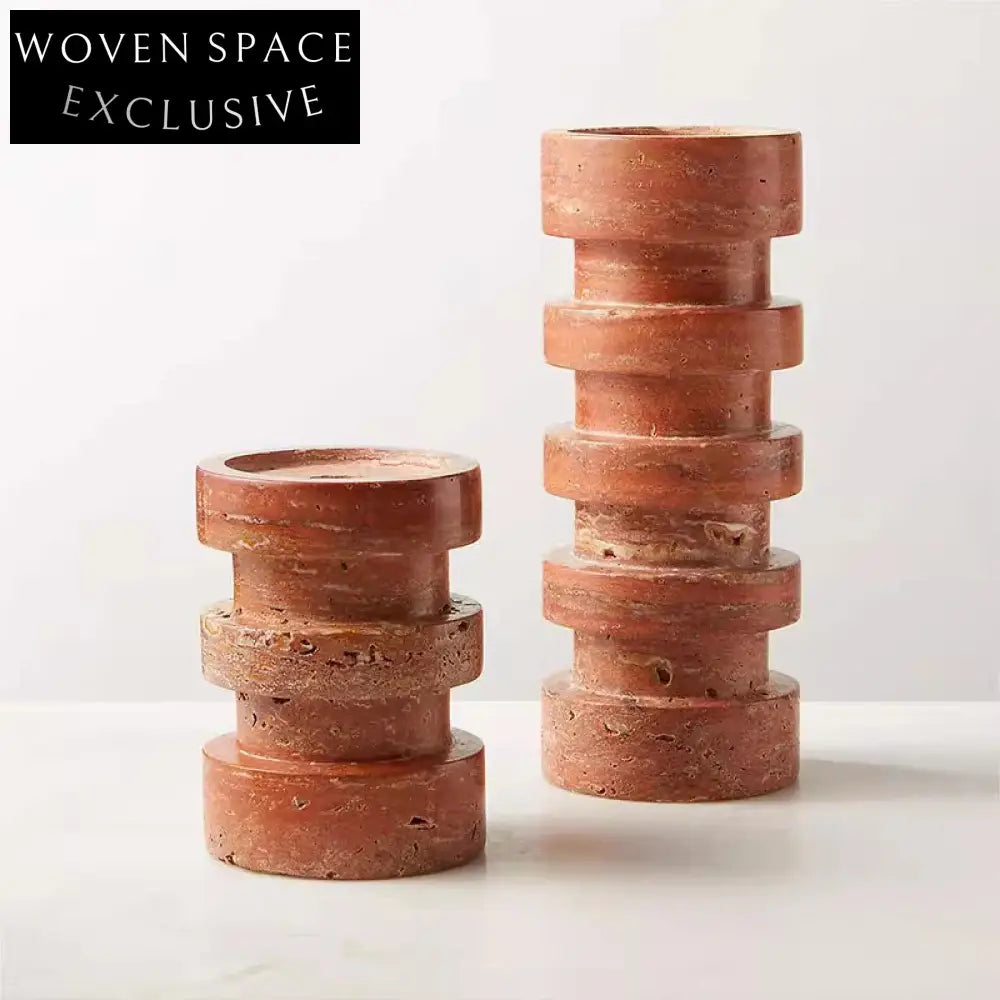 Luxury Natural Travertine Stone Candle Holders for Elegant Home Decor Accents