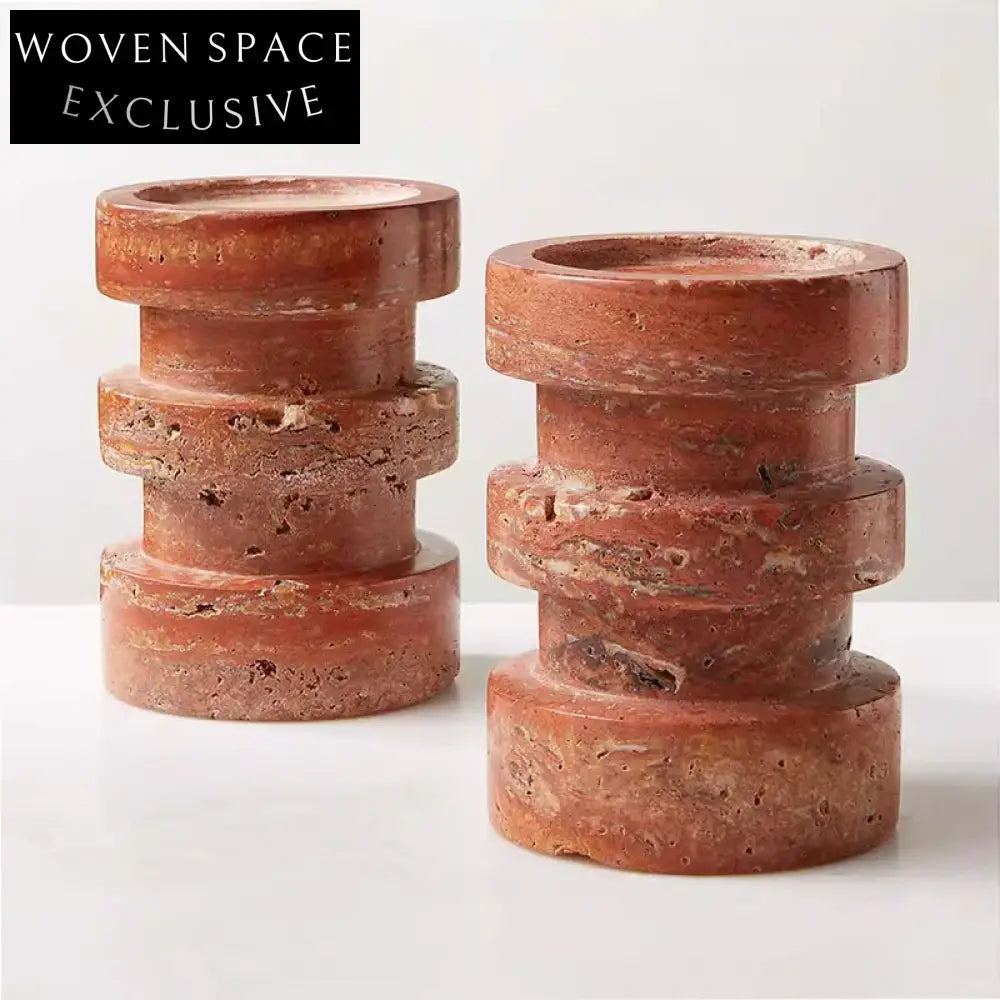 Luxury Natural Travertine Stone Candle Holders for Elegant Home Decor Accents