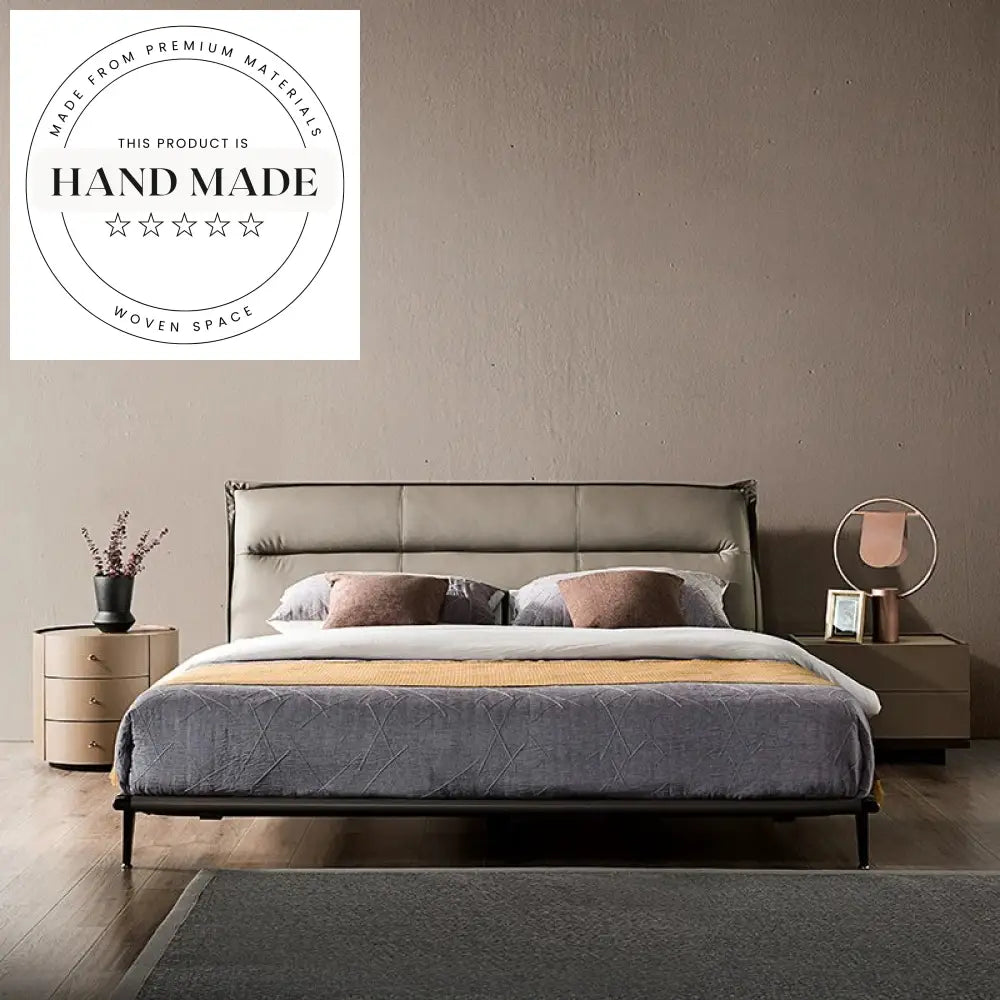 Luxury Nordic 3-Drawer Saddle Leather Modern Designer Bedside Table