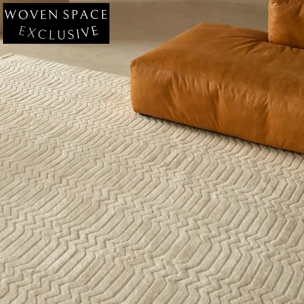 Luxury Nordic Abstract Handcrafted Polyester Area Rug for Modern Living Room Decor