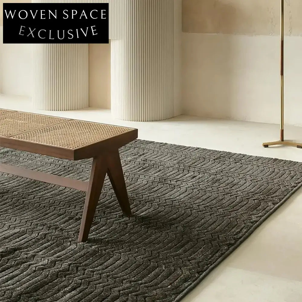 Luxury Nordic Abstract Handcrafted Polyester Area Rug for Modern Living Room Decor