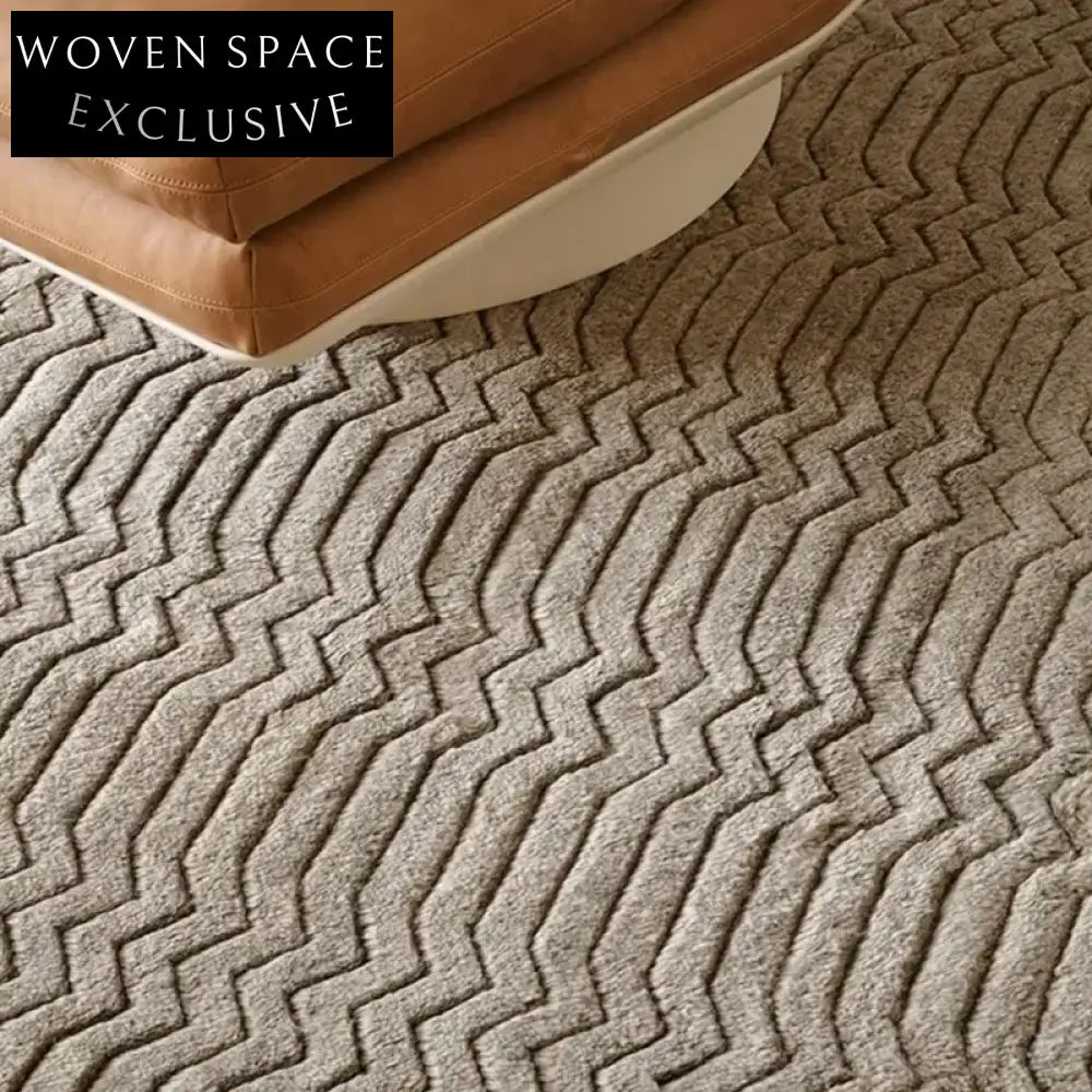 Luxury Nordic Abstract Handcrafted Polyester Area Rug for Modern Living Room Decor