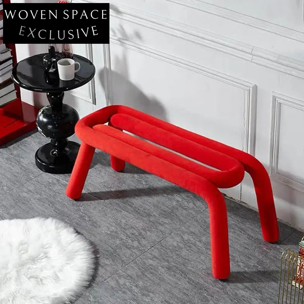 Luxury Nordic Modern Creative Metal Leisure Seating for Living Room Bench