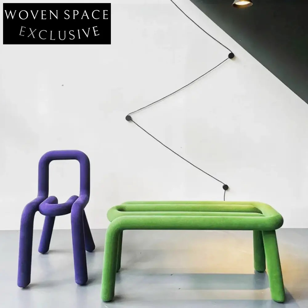 Luxury Nordic Modern Creative Metal Leisure Seating for Living Room Bench