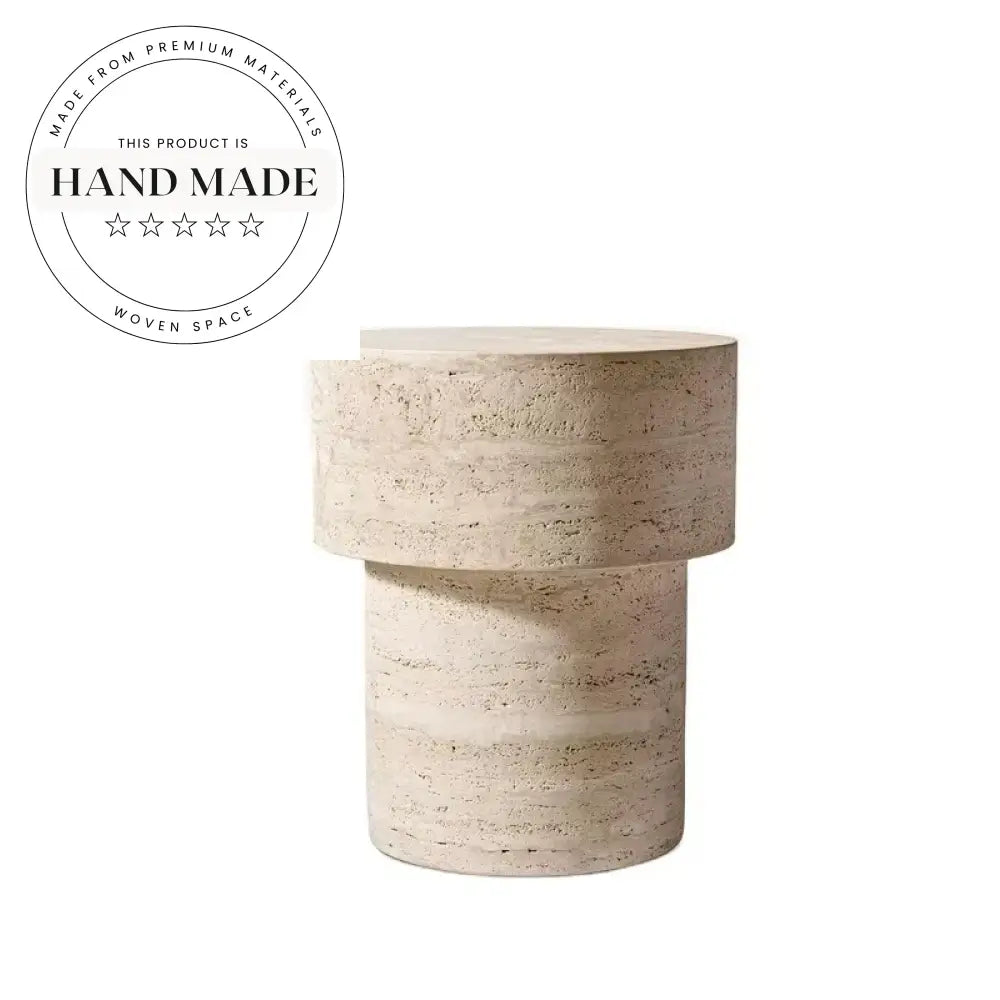 Luxury Nordic Modern Natural Travertine Stone Accent Side Table