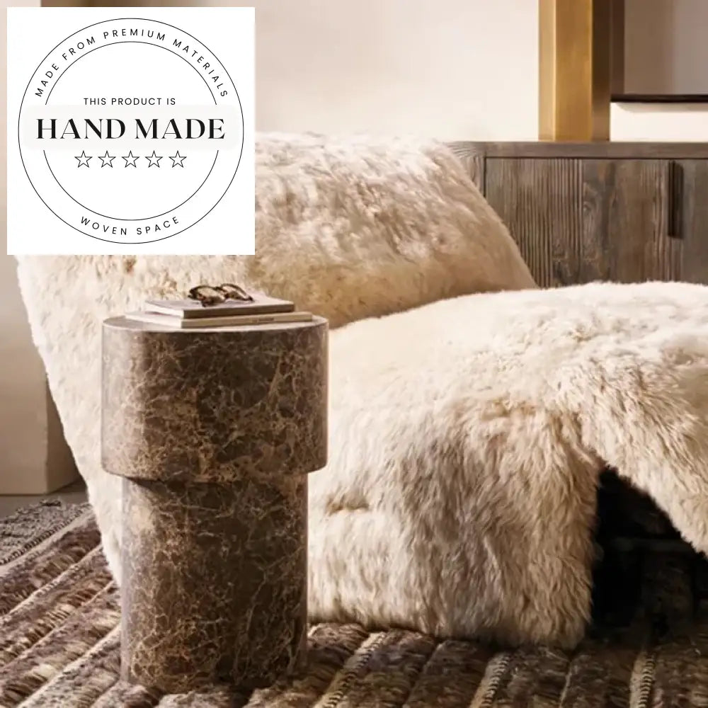 Luxury Nordic Modern Natural Travertine Stone Accent Side Table