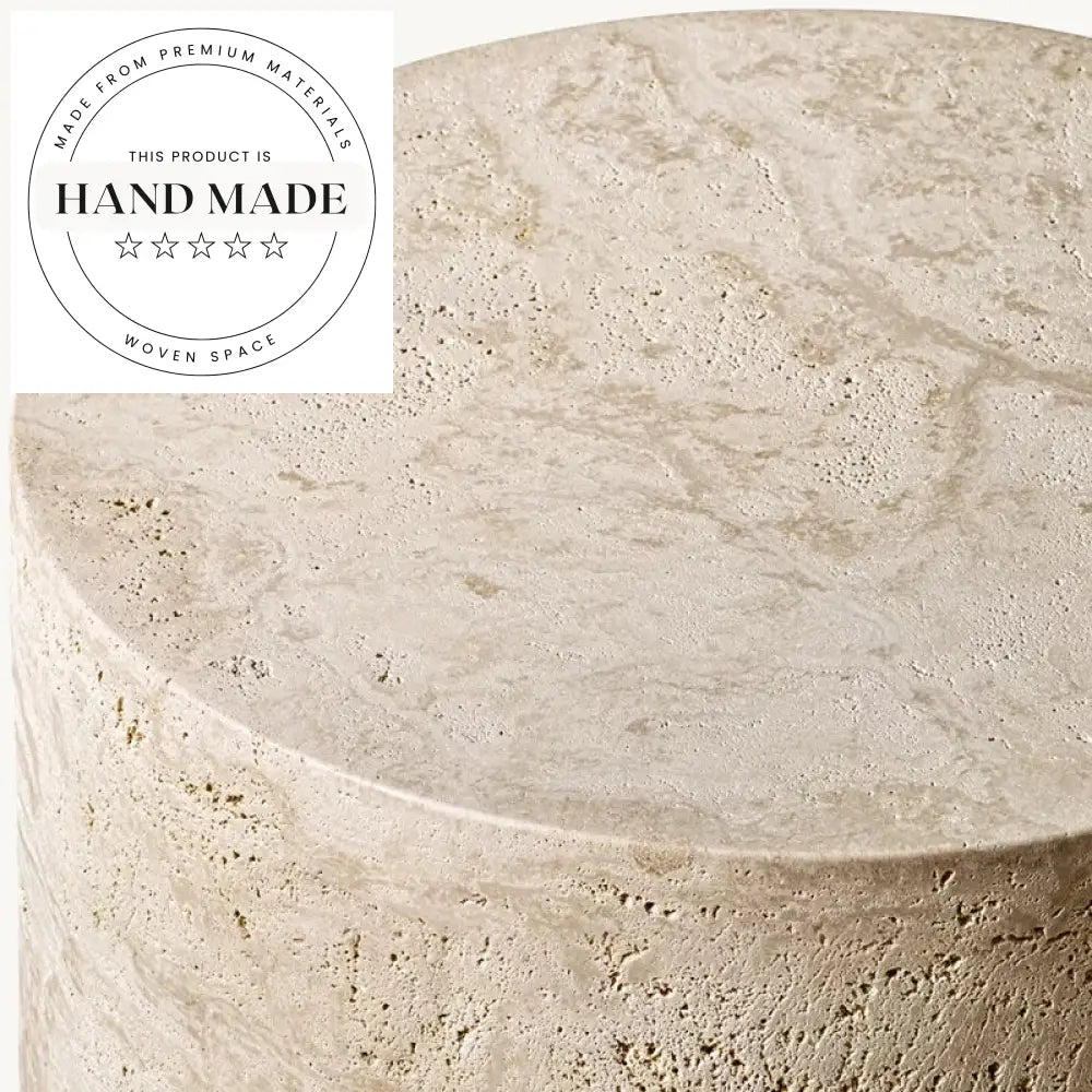 Luxury Nordic Modern Natural Travertine Stone Accent Side Table