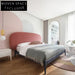 Luxury Nordic Solid Wood Velvet Upholstered Double Bed for Modern Bedrooms