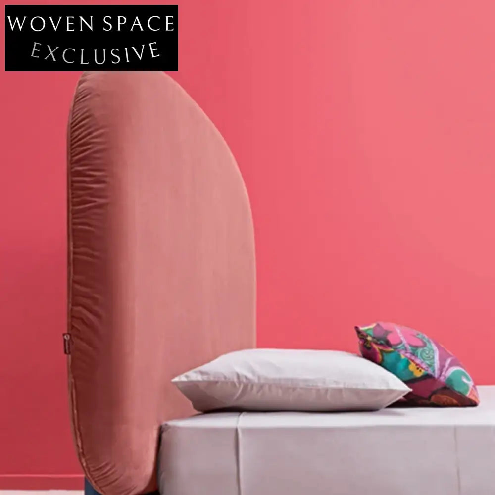 Luxury Nordic Solid Wood Velvet Upholstered Double Bed for Modern Bedrooms