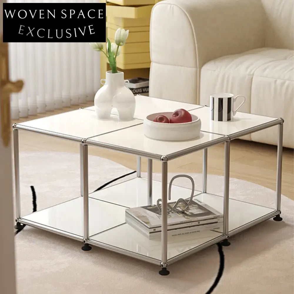 Luxury Nordic Stainless Steel Square Modular Modern Living Room Coffee Table