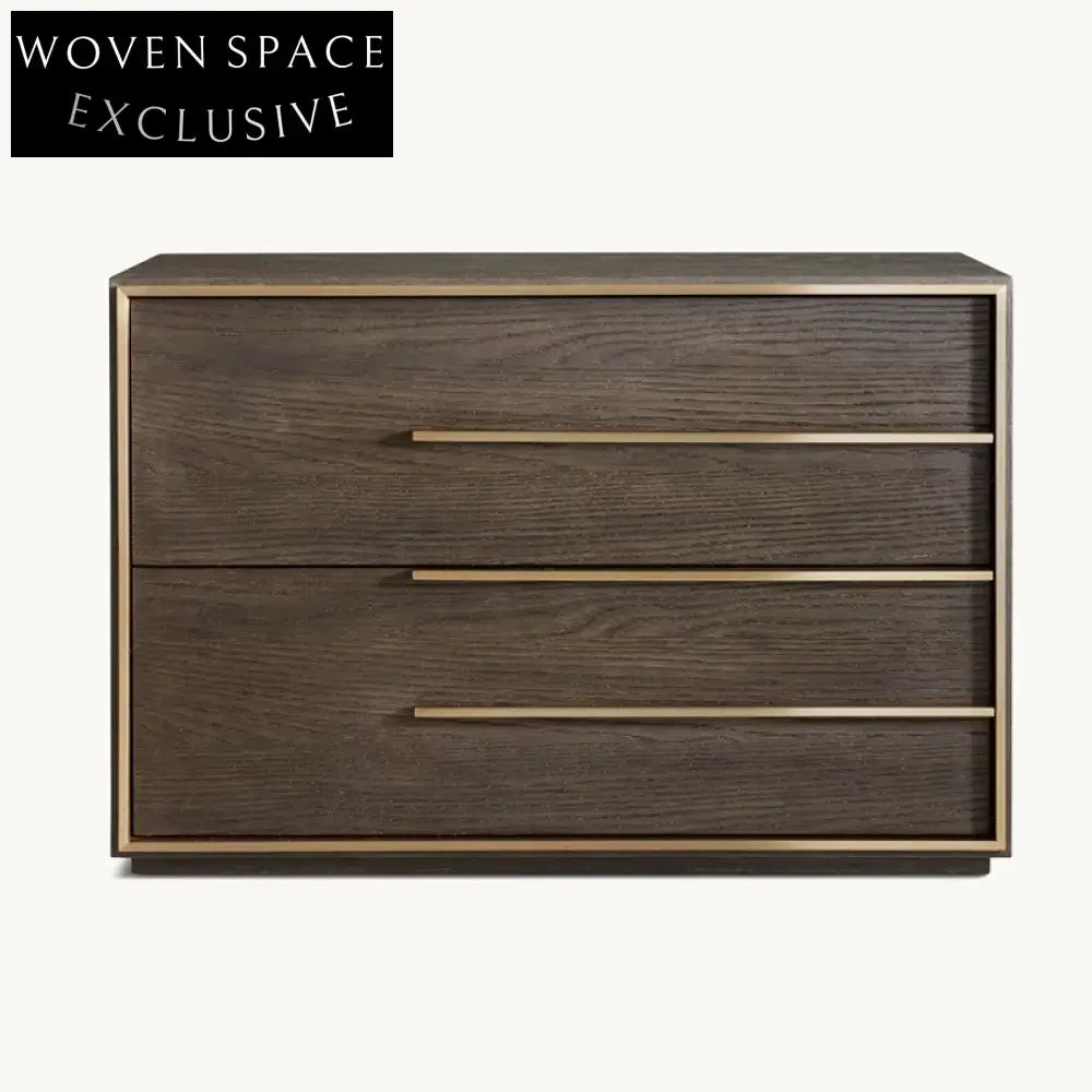 Luxury Oak Wood 3-Drawer Solid Nightstand Bedside Table for Modern Bedroom Decor