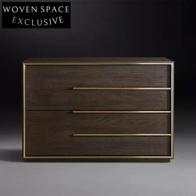 Luxury Oak Wood 3-Drawer Solid Nightstand Bedside Table for Modern Bedroom Decor