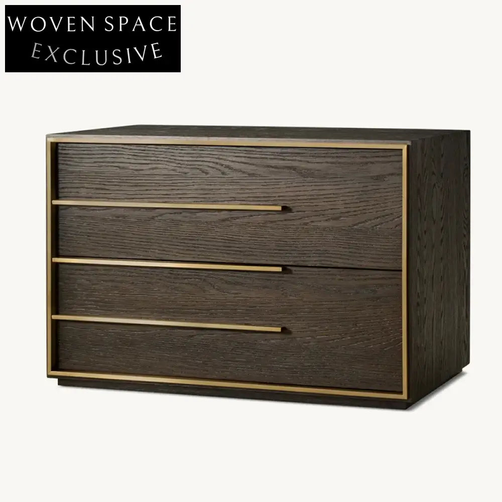 Luxury Oak Wood 3-Drawer Solid Nightstand Bedside Table for Modern Bedroom Decor