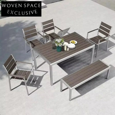 Luxury Outdoor Aluminum 6-Seater Dining Set for Patio & Resort Spaces