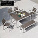 Luxury Outdoor Aluminum 6-Seater Dining Set for Patio & Resort Spaces