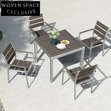 Luxury Outdoor Aluminum 6-Seater Dining Set for Patio & Resort Spaces