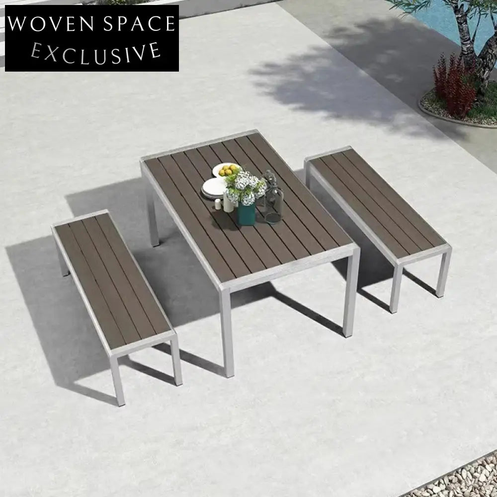 Luxury Outdoor Aluminum 6-Seater Dining Set for Patio & Resort Spaces